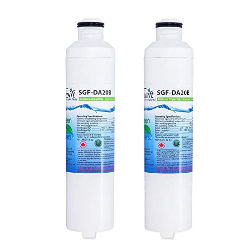 Swift Green Filters SGF-DA20B Compatible Refrigerator Water Filter for DA29-0020B,DA2900019A,DA97-08006A-B,Made in USA,Pack of 2, White