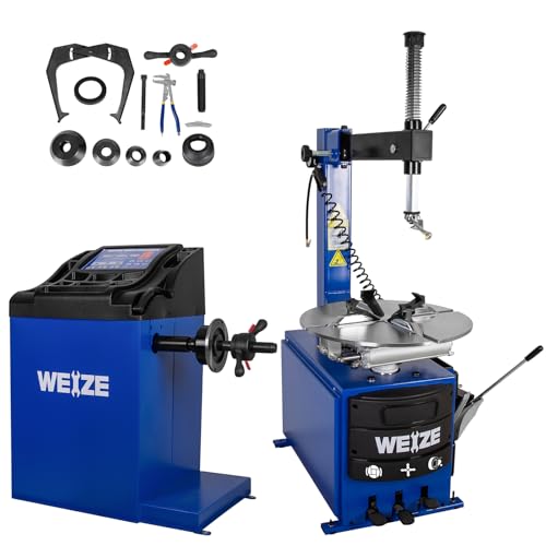 WEIZE 2.0 HP 110V Tire Changer Wheel Changer Tire Machine and Balancer Combo Rim Clamp