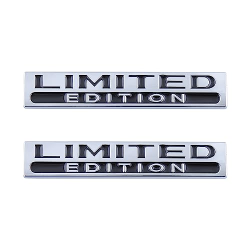 2X Limited Edition Emblem Decal Racing Sport Badge 3D Metal Sticker Accessories with Adhesive Tapes for Car Motor Truck for A3 A4 L A6L Q5 Q3(Silver-Black)