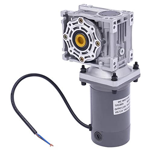 Electric Gear Motor 120W DC 12V 1800RPM 50K Electric Single-Phase Worm High Torque RV Gear Motor Reducer Gearbox with Adjustable Speed Reversing Function&Self-Locking Function