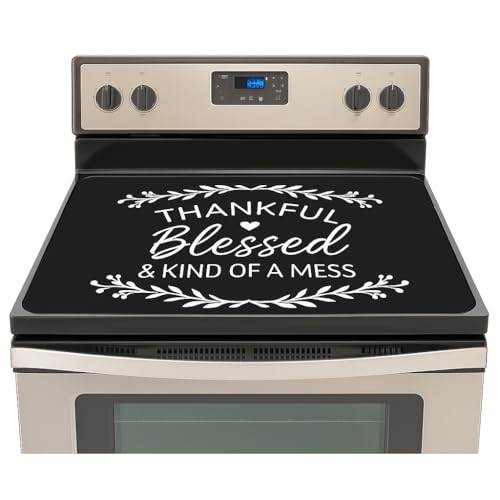 Stove Top Cover for Electric Stove (28.5"x20.5") - Ceramic Glass Cooktop Protector, Heat Resistant Range Cover, Flat RV Stovetop Protector, Multipurpose Dish Drying Mat for Kitchen