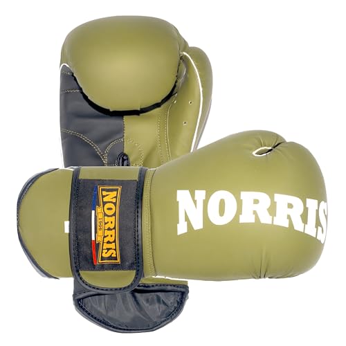 Norris 1966 10 oz Sparring Gloves - Premium Boxing Gloves Men & Boxing Gloves Women with Anti-Shock Padding - Boxing Equipment for Training, Muay Thai, Kickboxing & Martial Arts (Green)