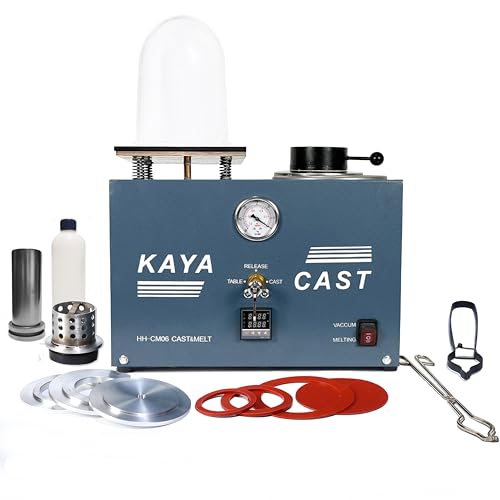 Professional Casting Machine for Jewelry Making with Vacuum Melting & Pressure Cast, Digital Temperature Control for Gold/Silver/Copper/Brass, Metal Smelting Furnace Kit for DIY Jewelry Crafting