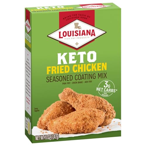 Louisiana Fish Fry Products Classic Fried Chicken Keto Seasoned Coating Mix – 5 oz, Pack of 6 – Bake, Deep Fry, & For Use in Air Fryer – Delicious & Crunchy Texture