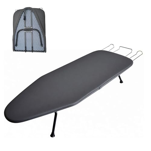 KuuDack Compact Foldable Tabletop Ironing Board - with Iron Rest and Heat Resistant Cover, Portable Non-Slip Mini Iron Board for Home and Travel