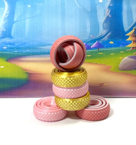 6 pcs Gyro Fidget Spinner - Stress Relief Fidget Toy - Stocking Stuffer - Assorted Colors Gyro Fidget Toy for Adults - Reduces Stress & Anxiety Toy