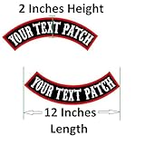 2 Pcs Custom Motorcycle Biker Patches Iron on Personalized Rocker Name Patch Large Black Top Bottom Back Patches for Vest Jacket Jeans (Rocker Patch)