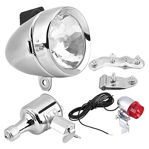 Generator, Headlight Tail Light Kit 12V 6W Friction Generator Dynamo Headlight Tail Light Kit Universal for Motorized Bike