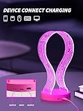 YuanDian Pink Headphone Stand, with 1 USB Charging Port and 1 Type-C Charging Ports, Desk Gaming Headset Holder, 16 Changing Colors with Remote, Gift for Gamers Girl and Music Lovers