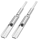 KCOLVSION 1 Pair 34 Inch 500 Lb Capacity Heavy Duty Drawer Slides with Screws,Side Mount Full Extension 3 Fold Ball Bearing Stainless Steel Hardware Drawer Rails,Industrial DIY