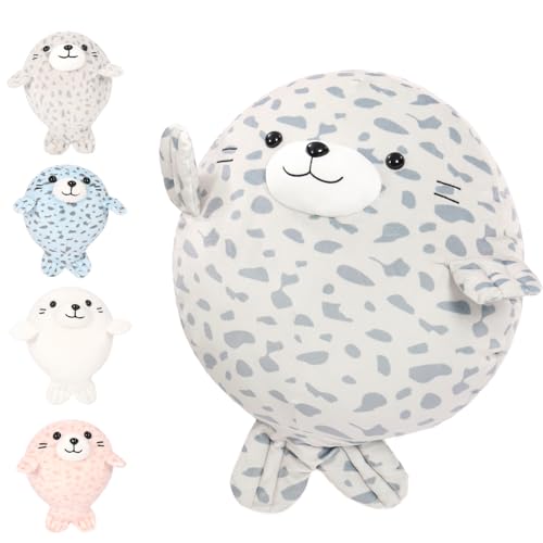 MaoGoLan Chubby Blob Seal Pillow Plush,20" Giant Seal Stuffed Animals with 4 Babies Inside,Ultra Soft Stuffed Throw Pillow for Kids,Girls,Boys