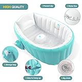 Inflatable Baby Bathtub with Air Pump, Baby Bath Tub Toddler Bathtub, Foldable Shower Basin for Newborn, Portable Travel Bath Tub, Green