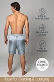 Tara Sartoria Luxury Artisan Silk Boxer Shorts For Men, Washable Natural Mulberry Silk, Mens Silk Boxers Silver Gray