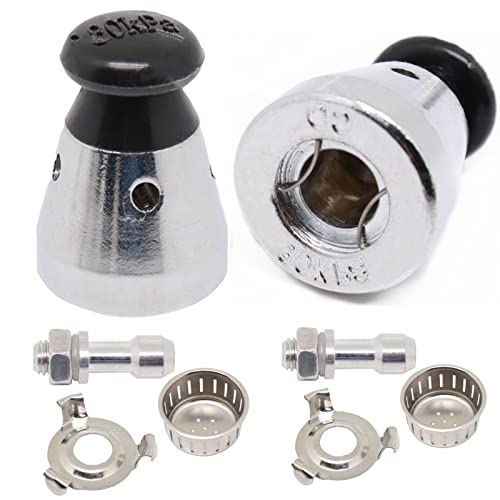 YuGtcen Universal Pressure Cooker Valve, Cooker Relief Jigger Valve, Pressure Cooker Accessories Replacement Parts 80KPA with Anti-blocking Cover and Bracket (2 pack)