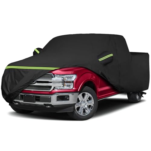 QUNSUNUS Waterproof Truck Cover for Ford F-150/F-250 Super Crew Cab 6.5ft Short Bed, Outdoor Truck Cover with Zipper, Full Exterior Car Covers All Weather with Wind, Sun, UV and Dust Protection