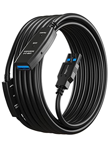 MutecPower 32 Feet Active USB Extension Cable 3.0 Male to Female with 2 Extension chipset Signal Booster - Active Extension/Repeater Cord 10 Meters / 32 Feet