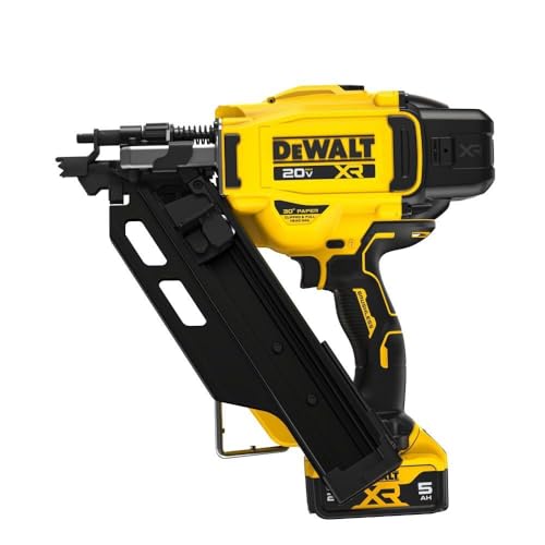 Dewalt DCN930P1 20V MAX Brushless Lithium-Ion 30-Degree Cordless Paper Tape Framing Nailer Kit (5 Ah)