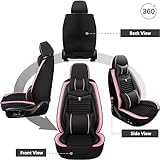 TISSARLG Car Seat Cover Fit for Volvo XC40 2019-2024, Dogs Friendly Seat Covers with Classic Design, Safe and Cozy Seat Cover for Cars, Non-Slip Car Seat Covers(Luxury 5 Seats,Black and Pink)