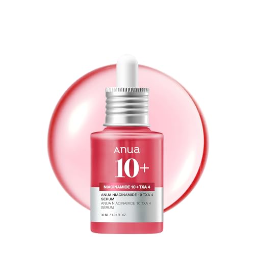 ANUA Niacinamide 10 + TXA 4 Serum, Hyaluronic Acid, Tranexamic acid, Vitamin B12, Facial Serum for Glass Skin, Clarifying, Radiant Complexion with Natural Color, Korean Skin Care (30ml /1.01 fl.oz)