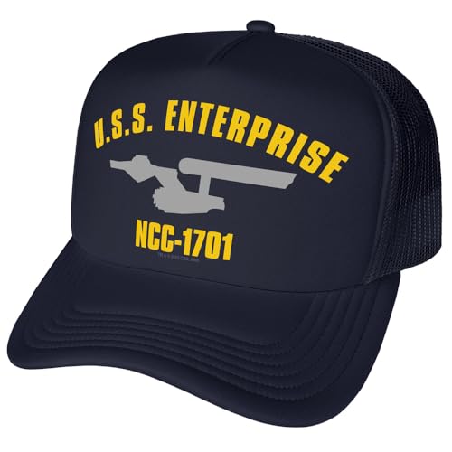 Popfunk Official Star Trek Enterprise Ncc-1701 Foam Snapback Trucker Hat - Unisex for Men and Women