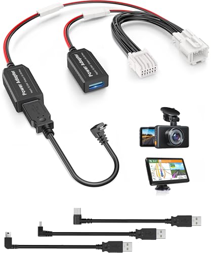 Dash Cam Power Adapter,(12P Type B)Fit Select Acura Integra/Honda Accord/Civic/Integra,Connect to Auto-Dimming Rearview Mirror,Built-in Hide Power Adapter Charging Cable for GPS Dashcam Mirror Camera
