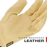 Mechanix Wear: Cow Leather Driver Glove with Durahide Water Resistant Technology, Quick Fitting Safety Work Gloves (Tan, Large)