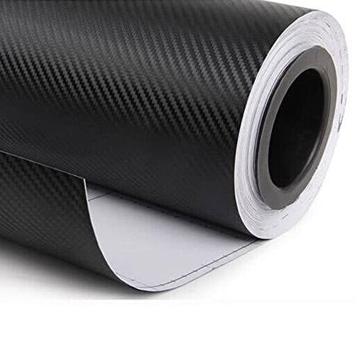 DIYAH 3D Black Carbon Fiber Film Twill Weave Vinyl Sheet Roll Wrap DIY Decals (120" X 59" / 10FT X 4.9FT)