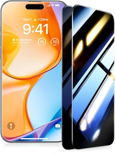 UltraGlass Ultra 9H+ Glass for iPhone 14 Pro Privacy Screen Protector [No.1 Military Grade Shatterproof & 100% Anti Spy] Glass Privacy Screen iPhone 14 Pro Tempered [Longest Durable],2 Pack