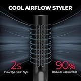 TYMO Airflow 2.0 Curling Iron Flat Iron - Hair Straightener and Curler 2 in 1, 1.25 Inch Curling Wand for Long Short Hair, Dual Voltage for Travel, 54 Million Ionic, Anti-Tangle, 5 Temps, Black