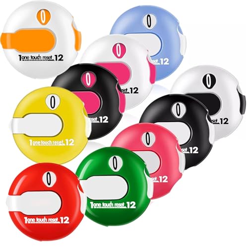 Flogolf Golf Score Counter Mini Golf Stroke Counter with One Touch Reset and Simple Attachment to Scorekeeper Glove in（10 Colors Randomly Delivered）