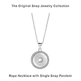 Ginger Snaps Rope Necklace | Interchangeable, Customizable & Adjustable Snap Jewelry Collection | Button Charms for Necklaces, Bracelets & Rings | Standard Size | SN90-10