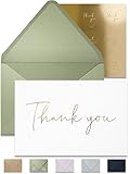 Wedding & Baby Shower Thank You Cards - Set of 100 Blank Cards & Envelopes - 4x6