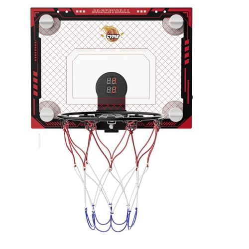 CYFIE Suction Cup Basketball Hoop, Indoor Mini Basketball Hoop with Scoreboard, Sound, 3 Balls for Kids Girls Boys