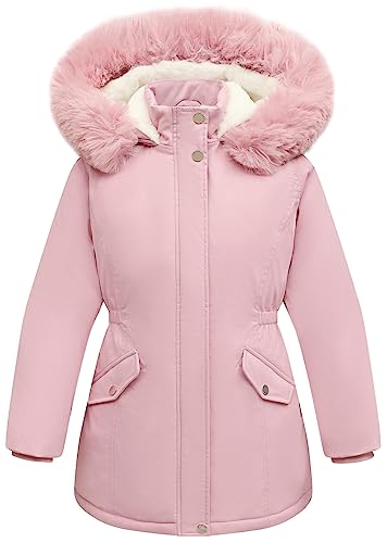 CICVSOC Girl's Long Coat Waterproof Winter Kids Outerwear Warm Parka Puffer Jacket with Hood