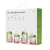 Comotomo Baby Bottle Bundle, Green, (7 Piece Set)