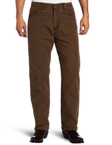 Wrangler Men's Rugged Wear Woodland Thermal Jean ,Night Brown,34x34