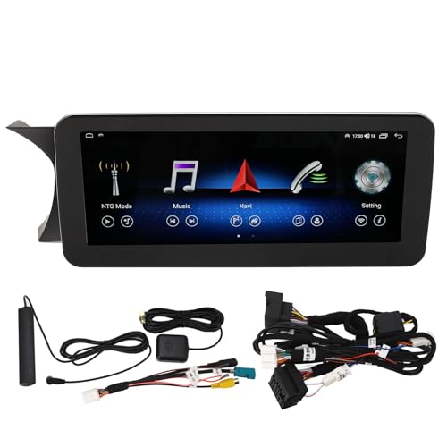 Gearwell GPS Navigation, Carplay Touch Screen Display Compatible with Benz C Class W204 NTG4.0 System, 10.25in Android 12 Multimedia Screen Replacement (LHD)