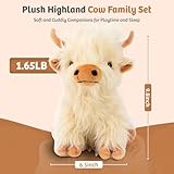 MARYSUN Microwaveable Highland Cow Stuffed Animal Toy - White Stuffed Animal Gift for Girls and Kids, Also for Cold compresses