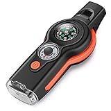 7-in-1 Emergency Survival Function Whistle, Outdoor Multifunctional Tool Safety Whistle with Lanyard, Ideal for Kayaking, Boating, Hiking, Camping, Climbing, Hunting, Fishing, Rescue Signaling