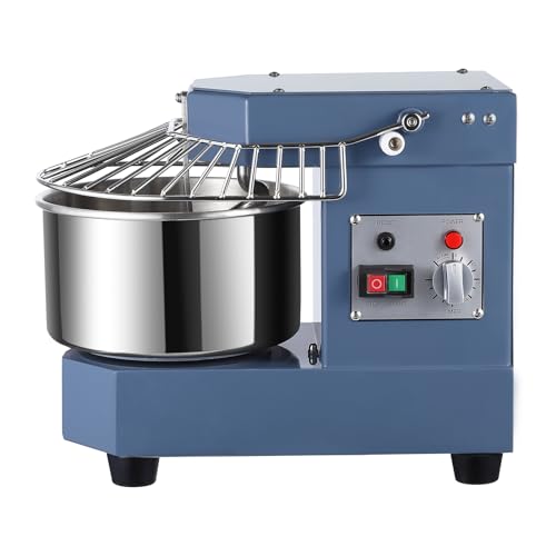 Garvee Commercial Dough Mixer 10.5Qt, 650W Dual Rotating Dough Kneading Machine with Food-Grade Stainless Steel Bowl, Security Shield & Timer, Electric Spiral Mixer for Restaurant Bakery Pizzeria