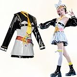 Kagamine Rin Cosplay Costume Len Cosplay Leather Halloween Costume with Wig