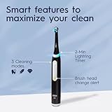 Oral-B iO Deep Clean Rechargeable Electric Powered Toothbrush, Black with iO Series 3 Limited, 2 Brush Heads and Travel Case - Pressure Sensor to Protect Gums - 3 Cleaning Settings - 2 Minute Timer