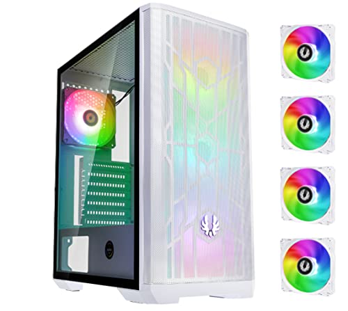 BitFenix Nova Mesh SE 4ARGB High Airflow PC Gaming Case Premium White-GPU Support 357mm- AIO Support 360mm-6+6 Controller (LED/PWM System) Aura SYNC/Mystic Light/RGB Fusion 2.0/Polychrome SYNC