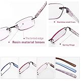 FEIVSN 3-Pack Rimless Reading Glasses For Women, Lightweight Spring Hinge Readers, Classic Elegant Artistic Eyeglasses UV 400 (Mix 1.75 Etc)