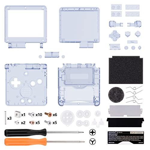 IPS Ready Upgraded eXtremeRate Glacier Blue Custom Replacement Housing Shell for Gameboy Advance SP GBA SP – Compatible with Both IPS & Standard LCD – Console & Screen NOT Included
