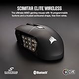 CORSAIR SCIMITAR ELITE RGB WIRELESS MMO Gaming Mouse - 26,000 DPI - 16 Programmable Buttons - Up to 150hrs Battery - iCUE Compatible - Black