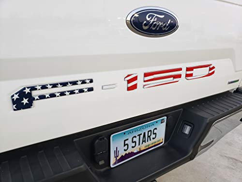 EyeCatcher Premium Tailgate Letter Insert Kits Compatible with 2018-2020 Ford F150 (USA Flag)