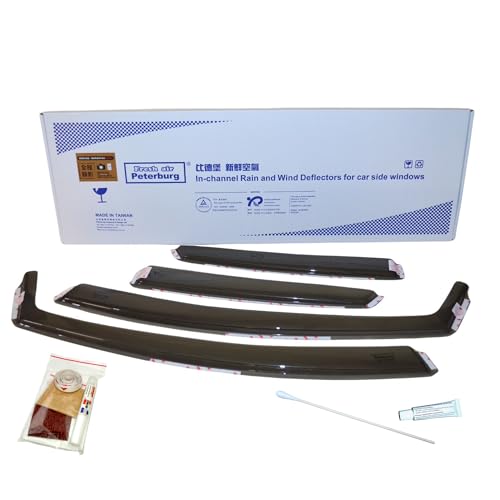Fresh air Peterburg in-Channel Car Window Rain Guard Compatible with BMW 3 Series E46 (1998-2005) 4pcs, Taiwan Made Precise & Transparent Car Wind Deflectors No Water Leakage Visors