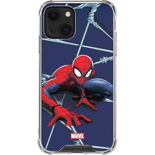 Skinit Clear Phone Case Compatible with iPhone 13 - Officially Licensed Marvel Spiderman Crawling Spiderman Design