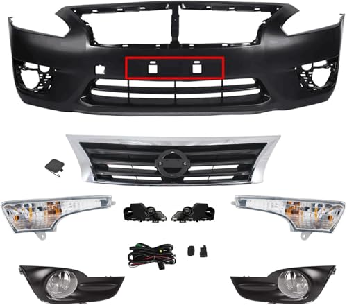 9Pcs Front Bumper Kit Without Sensor Holes For 2013 2014 2015 Ni-ssan Altima Sedan